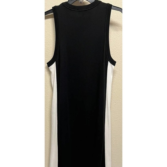 RAG & BONE Sam Black White Ribbed Sleeveless Slit Pencil Midi Dress Size S - Picture 8 of 9